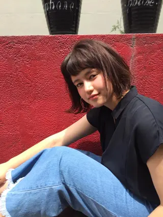 ショート ミディアム カラー パーマ 内藤 達也のヘアスタイル