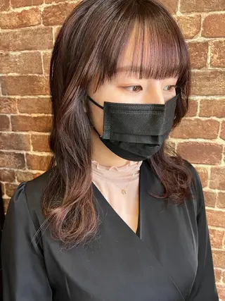 セミロング カラー パーマ ヘアアレンジ メンズ キッズ ネイル マツエク・マツパ アイブロウ 久木原 ゆりのヘアスタイル