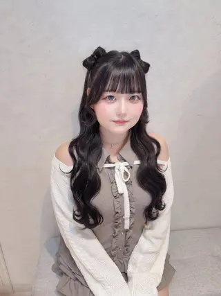 セミロング ヘアアレンジ ハイトーン/アレンジ かなで⊹ ࣪ ˖⟡のヘアスタイル