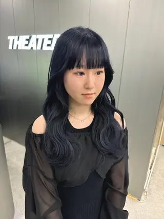 ロング カラー 暗髪🩶ラベンダー/ ブルー/ユウナ🤍のヘアスタイル