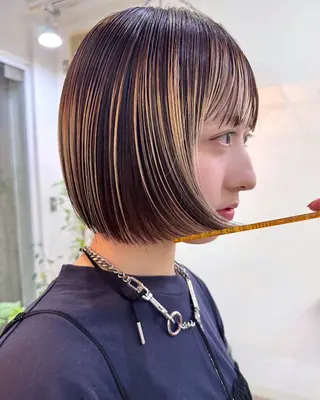 ショート カラー ヘアアレンジ 丸山渉/表参道 レイヤーボブのヘアスタイル
