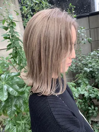 ミディアム カラー 西村あきや トレンド韓国ヘアのヘアスタイル