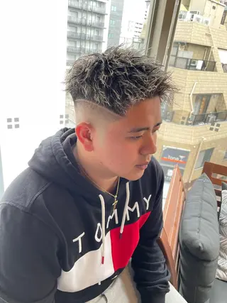 ショート カラー パーマ メンズ 【men's Lapis横浜】海人のヘアスタイル