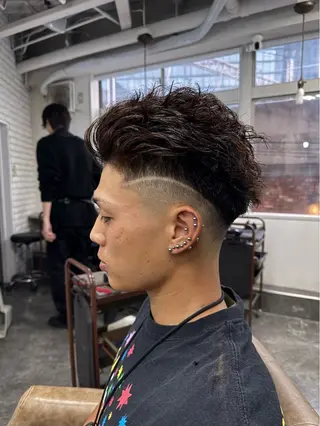 ショート パーマ メンズ 梅田/メンズパーマ /短髪/田中崇奨のヘアスタイル