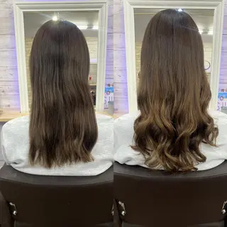 セミロング カラー ヘアアレンジ アイブロウ LAVENDIA 初音のヘアスタイル