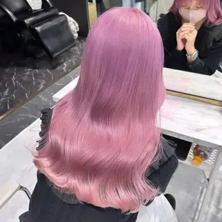 ロング カラー ヘアアレンジ 🌟🍒ハイトーン 韓国ヘア/ユウミのヘアスタイル
