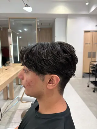 パーマ メンズ 縮毛矯正& 透明感カラー✨レオのヘアスタイル