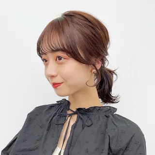 セミロング カラー ヘアアレンジ 🌱ボブ/レイヤー/ ベージュ/あやみ✨のヘアスタイル