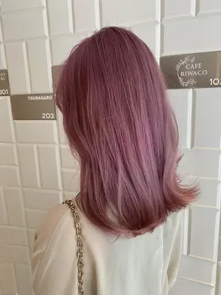 セミロング カラー アオイ🩵暖色 /まろやかカラーのヘアスタイル