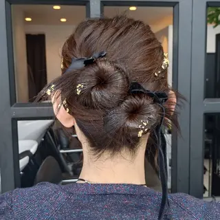 セミロング ヘアアレンジ ヘアアレンジ/柔らか 艶カラー/AKARIのヘアスタイル