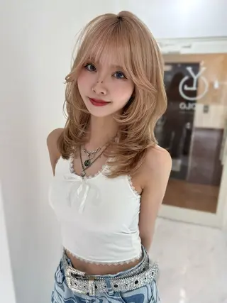 ミディアム カラー 上野/韓国hair 🤍MOEKA🤍のヘアスタイル