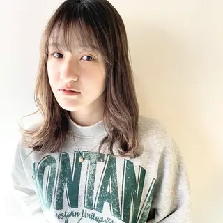 ミディアム カラー パーマ ヘアアレンジ マツエク・マツパ 徳永 大樹のヘアスタイル