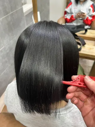 ショート ブリーチ縮毛矯正 あすまのヘアスタイル