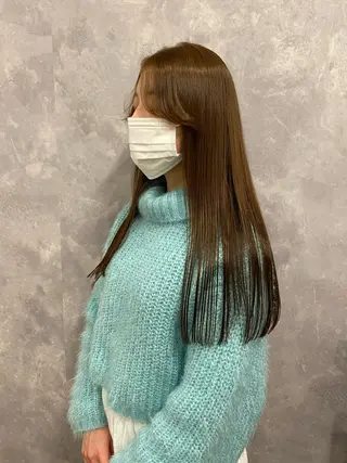 ロング カラー ヘアアレンジ 🥀暖色韓国ヘア💕 保科侑花のヘアスタイル