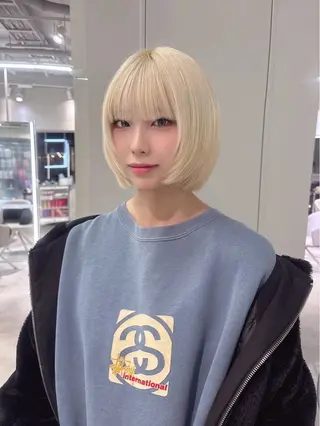 ミディアム Haru/ブリーチ /ダブルカラーのヘアスタイル