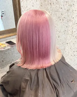 ミディアム カラー ヘアアレンジ lani ブリーチ /ダブルカラーのヘアスタイル
