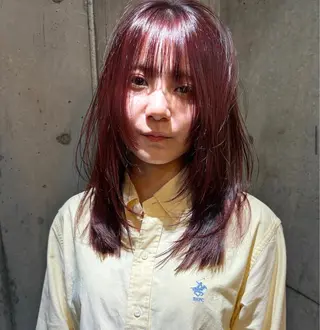 セミロング カラー パーマ ヘアアレンジ メンズ キッズ デザインパーマ メンズカット 郁美のヘアスタイル