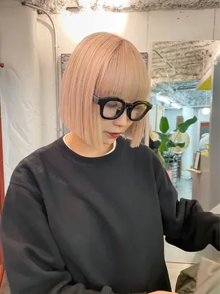 ショート カラー ヘアアレンジ ハッシュカット/ 韓国ヘア☽⋰mahoのヘアスタイル