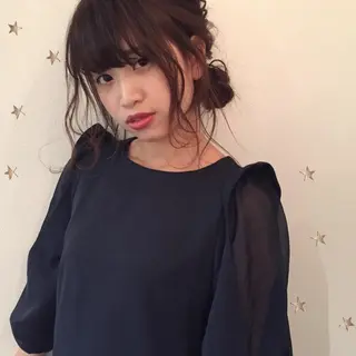 セミロング ヘアアレンジ 市川 千夏のヘアスタイル