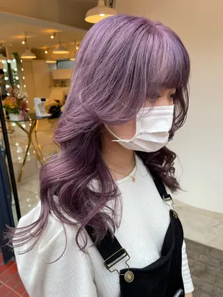 セミロング カラー KOGA／ パーマモデル募集のヘアスタイル