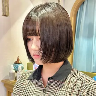 ミディアム カラー 髪質改善【縮毛矯正】 北千住 田邉 澪のヘアスタイル