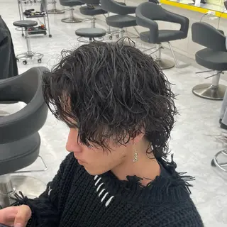 パーマ メンズ 🦋色落ち綺麗カラー メンズYUZU🦋‪のヘアスタイル