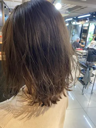 セミロング カラー ヘアアレンジ メンズ キッズ ネイル マツエク・マツパ 透明感カラー🤎 ゆりのヘアスタイル