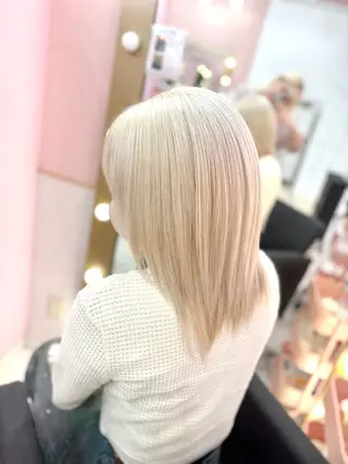 セミロング カラー 甘ふわgirly🎀 ハイトーン🤍Ramのヘアスタイル