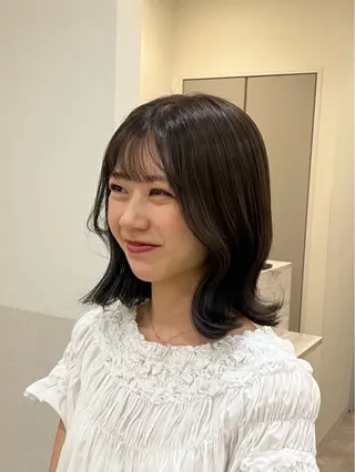 ミディアム 堤　葵生/透明感カラ ー/髪質改善縮毛矯正のヘアスタイル