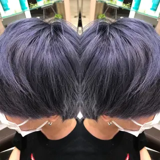 カラー メンズ 韓国レイヤー×透明感 カラー/山崎一輝のヘアスタイル