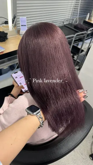 ロング カラー 暗髪🩶ラベンダー/ ブルー/ユウナ🤍のヘアスタイル