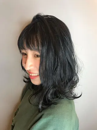 セミロング カラー ヘアアレンジ ネイル 茂木 良太のヘアスタイル