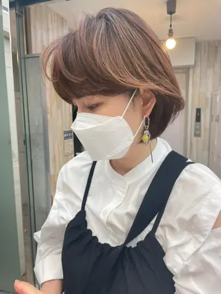 ミディアム カラー パーマ ヘアアレンジ newi 川崎店のヘアスタイル