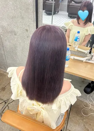 セミロング 💙ハイトーン/韓国 style あかねのヘアスタイル