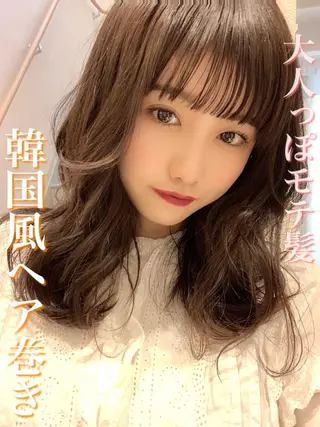 ミディアム 韓国風ヘア✻透明感 カラー✻yukaのヘアスタイル