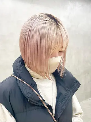ミディアム カラー パーマ ヘアアレンジ メンズ ハイトーン/レイヤー 🌸さくらのヘアスタイル