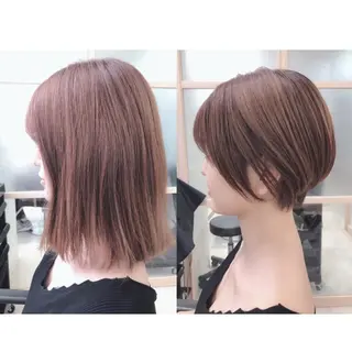 ショート 透明感カラー 山中のヘアスタイル