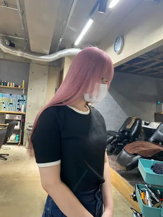 ロング カラー ブリーチムラ修正 /ハイトーン/青砥大のヘアスタイル