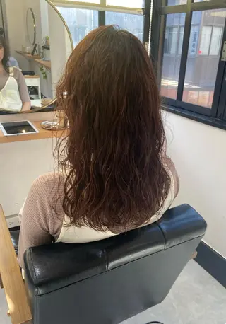 セミロング パーマ 田中 あやなのヘアスタイル
