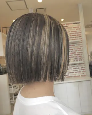 ミディアム カラー 東恩納 誠のヘアスタイル