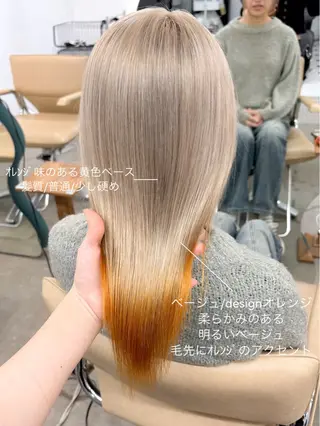セミロング 垢抜け透明感カラー 🧚🏻♀️ミユウのヘアスタイル