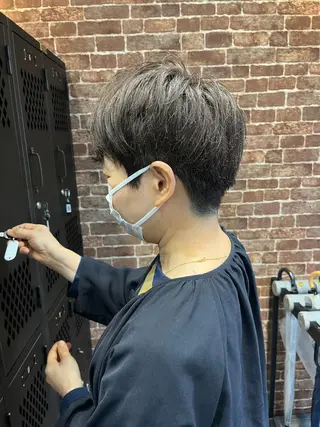 ショート カラー パーマ メンズ キッズ ネイル マツエク・マツパ アイブロウ 久木原 ゆりのヘアスタイル