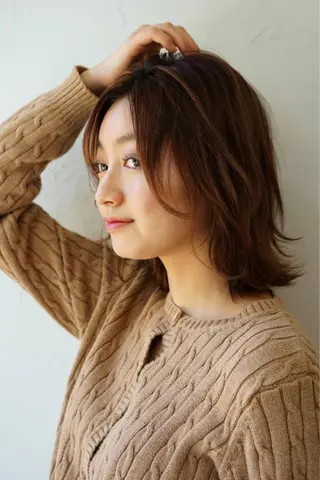 ミディアム 丹羽大喜 縮毛矯正/美髪矯正のヘアスタイル
