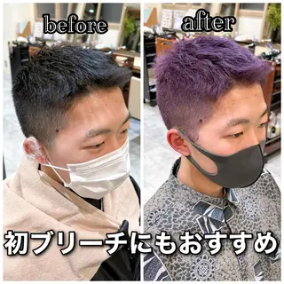 カラー メンズ 艶透明感カラー/ ルーズパーマ/田中のヘアスタイル