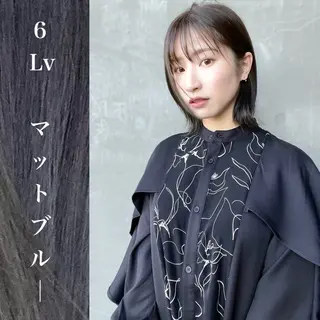 ミディアム カラー wakana / くびれカットのヘアスタイル