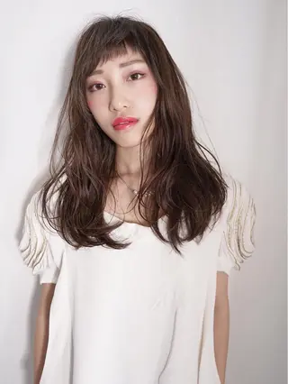 セミロング ロング カラー 花井 啓好のヘアスタイル