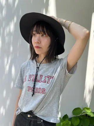 ショート カラー オリーブ/縮毛♡ Natsuno🩰のヘアスタイル
