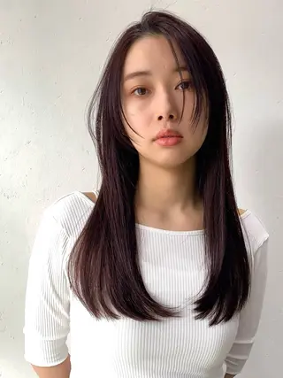 セミロング カラー ✨コテ巻き風パーマ ✨川合佑哉のヘアスタイル