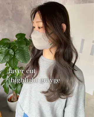 ロング カラー 顔骨格似合わせカット 乾陽菜のヘアスタイル