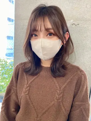 ミディアム カラー マツエク・マツパ アイブロウ 似合わせレイヤー 🇰🇷荒木洋文のヘアスタイル